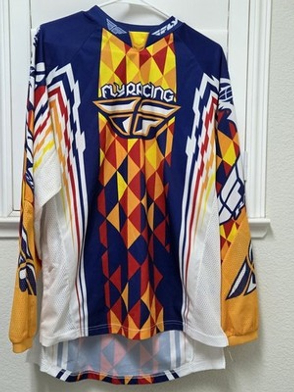 Fly Racing Motorcross Jersey Adult Large Blue Red Yellow MX ATV Dirt Bike...